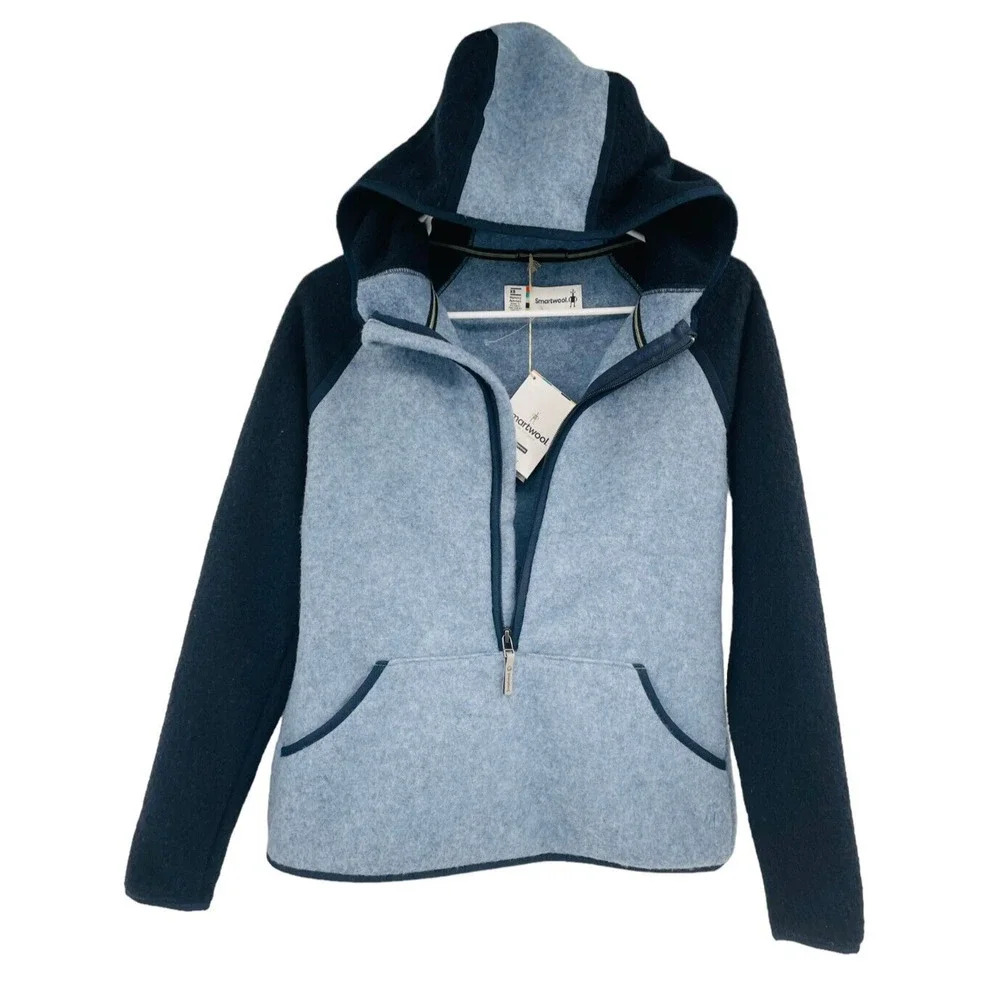 Smartwool Women's Jacket Size XS Hudson Trail Fleece Anorak Blue Hooded New